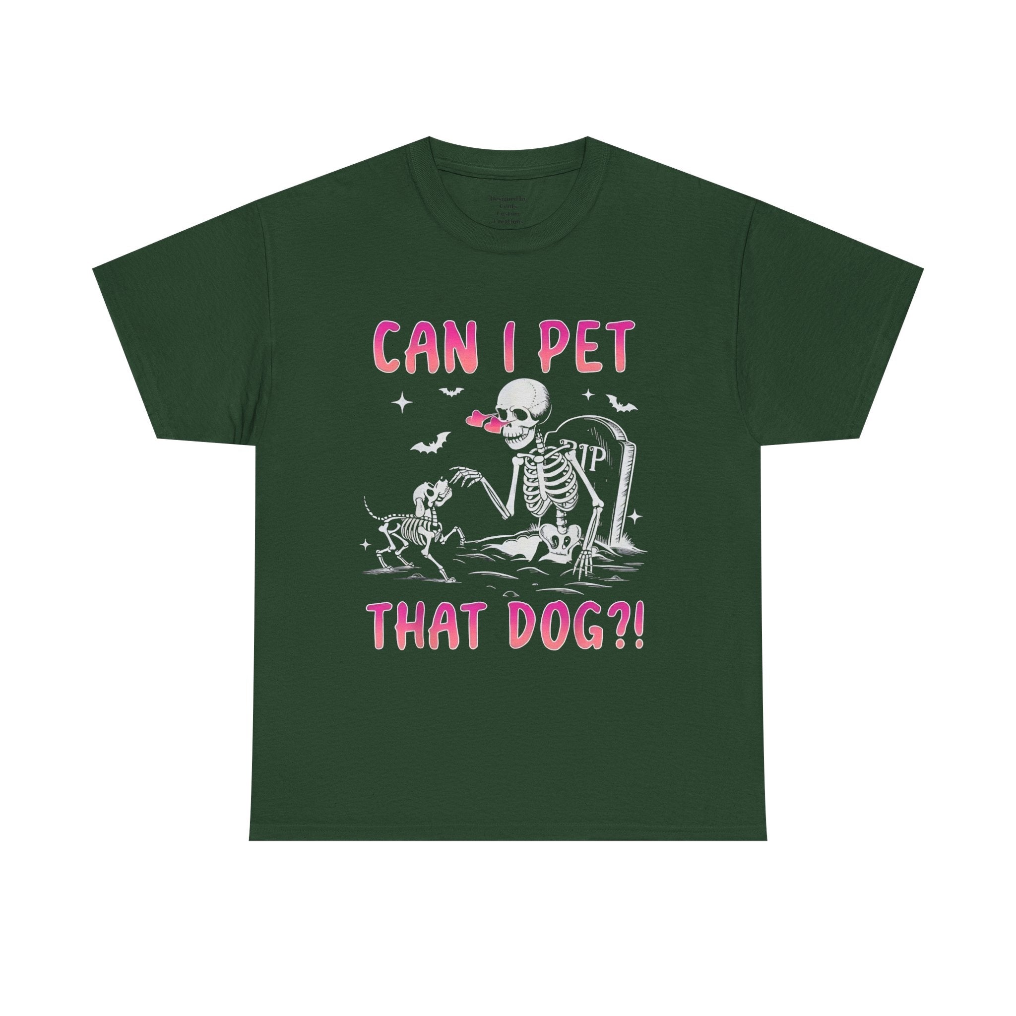 Can I Pet That Dog? Skeleton & Puppy Halloween T-Shirt