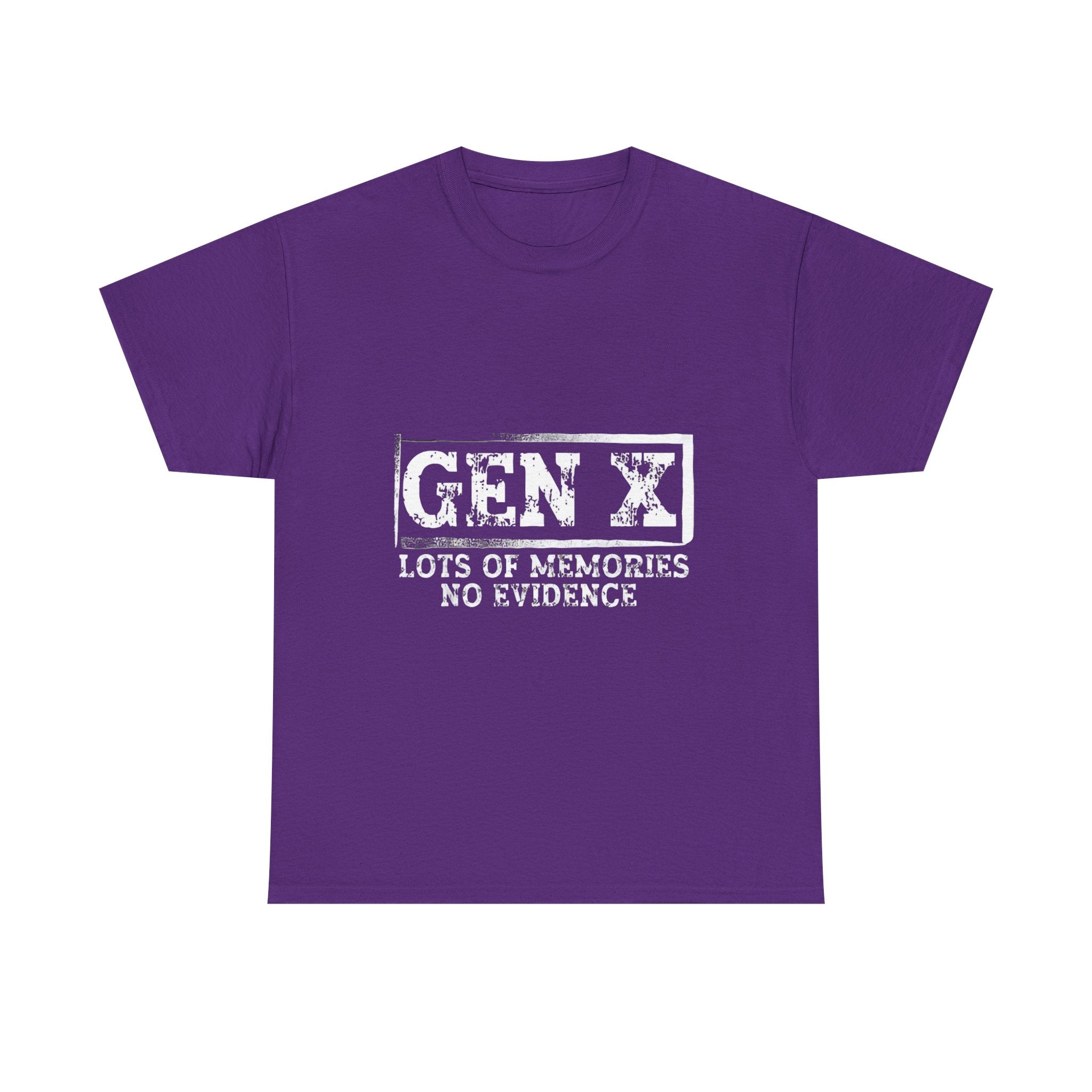 Gen X T-Shirt — "Lots of Memories, No Evidence" Retro Graphic Tee