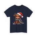 Christmas Calf Tee — Cute Holiday Cow in Santa Hat T-Shirt