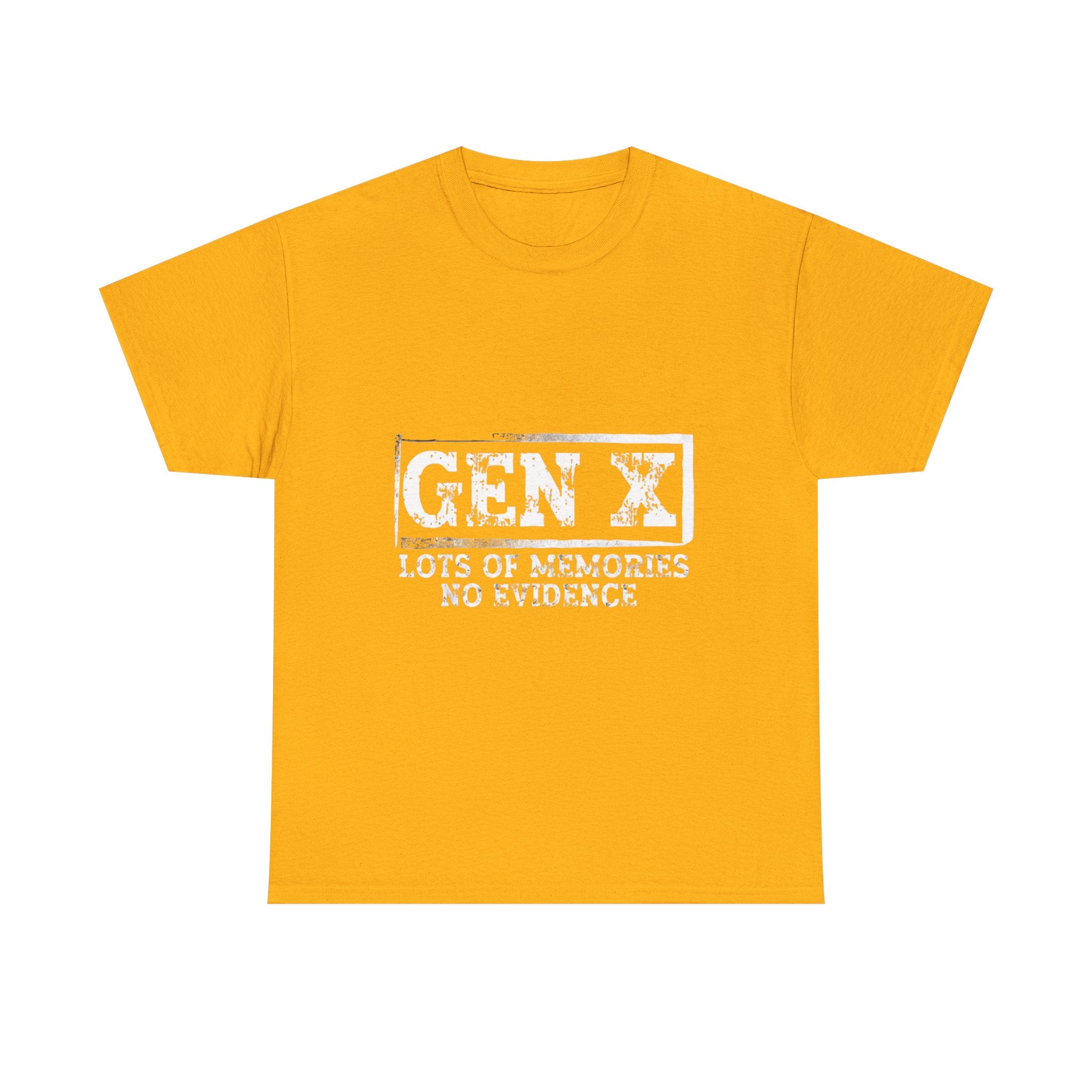 Gen X T-Shirt — "Lots of Memories, No Evidence" Retro Graphic Tee