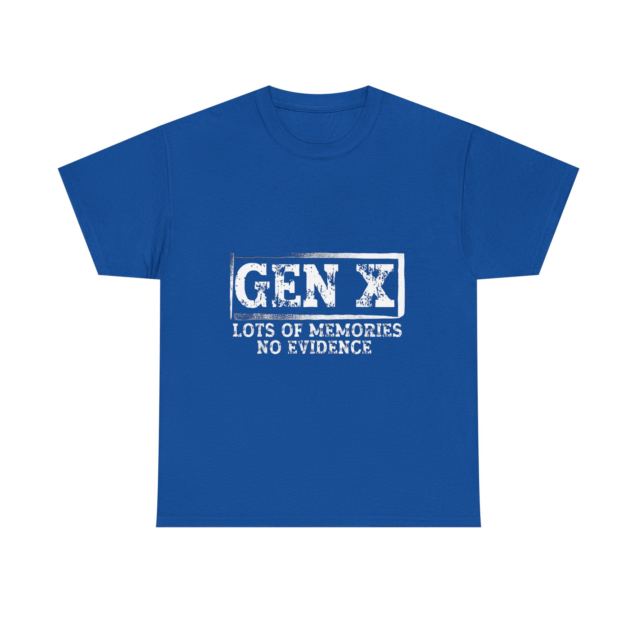 Gen X T-Shirt — "Lots of Memories, No Evidence" Retro Graphic Tee
