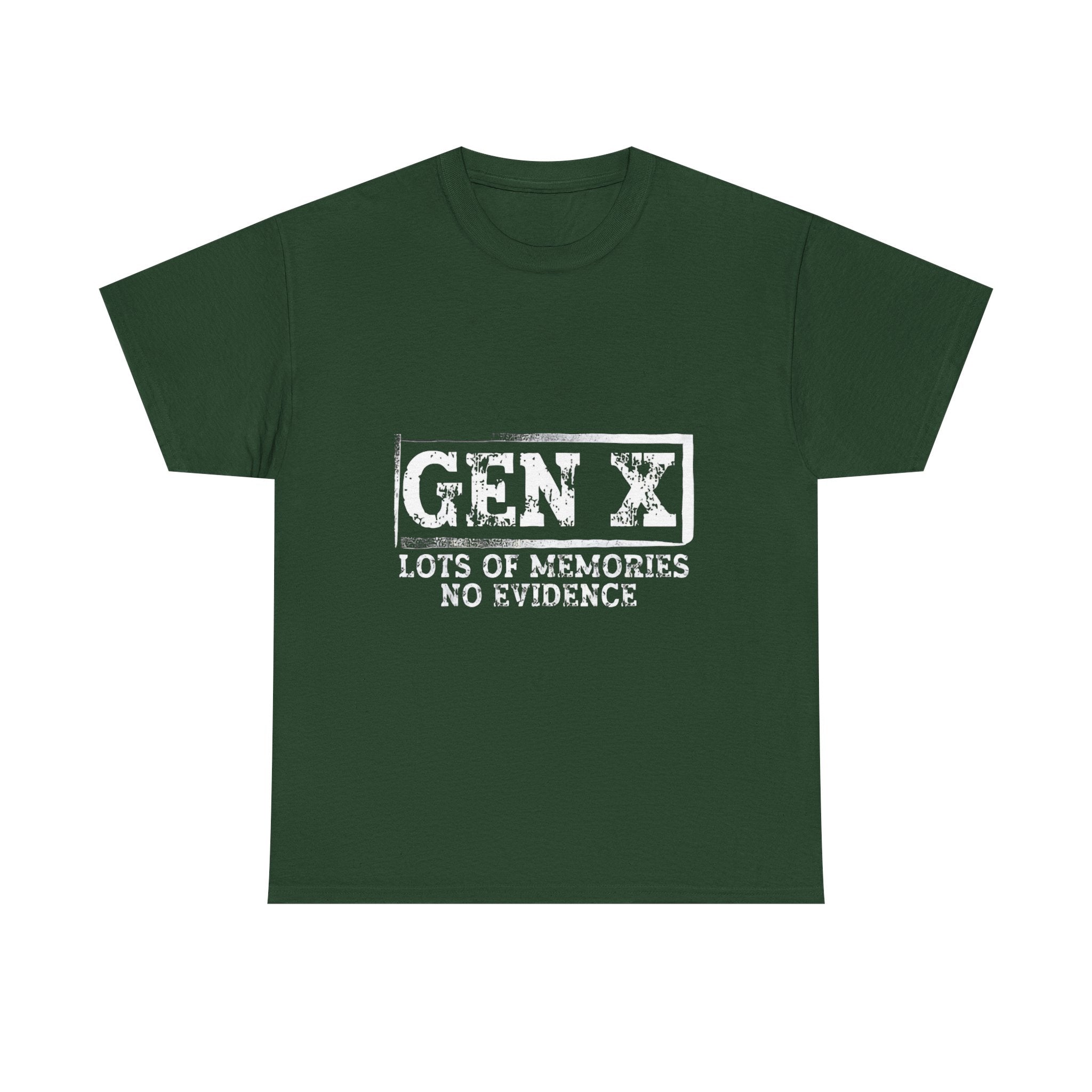 Gen X T-Shirt — "Lots of Memories, No Evidence" Retro Graphic Tee