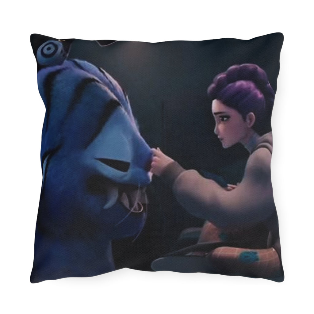 Cozy Outdoor Pillows with Whimsical Character Design