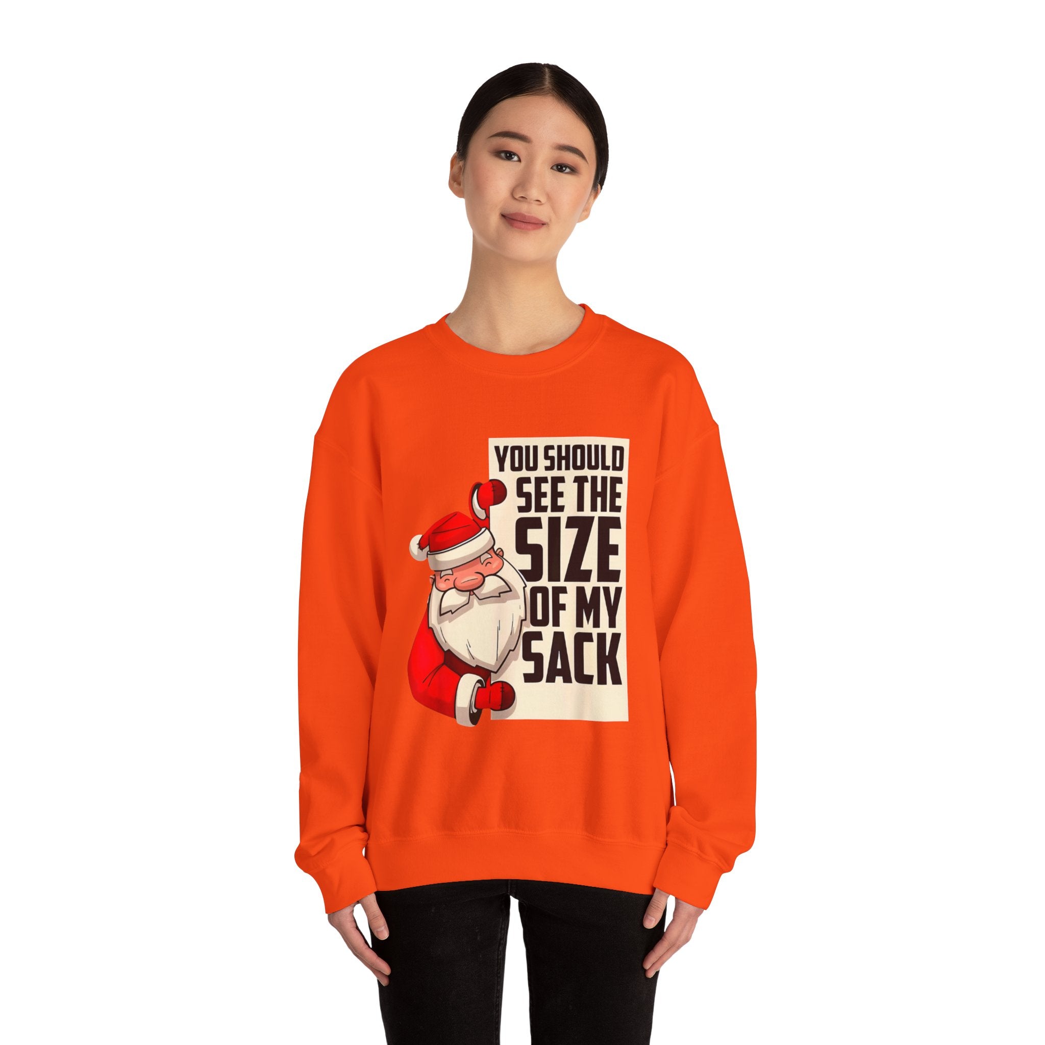 Crewneck Sweatshirt - Funny Santa "You Should See The Size Of My Sack" Christmas Sweater