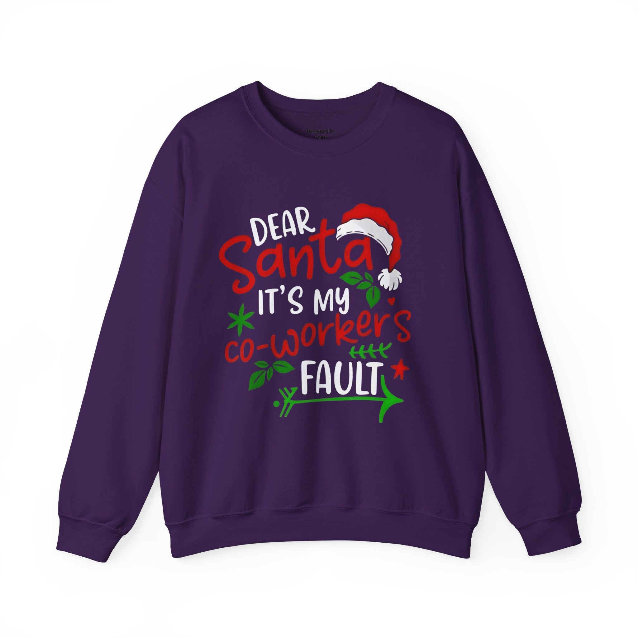 Christmas Sweatshirt - "Dear Santa It's My Co-Workers' Fault" Holiday Crewneck