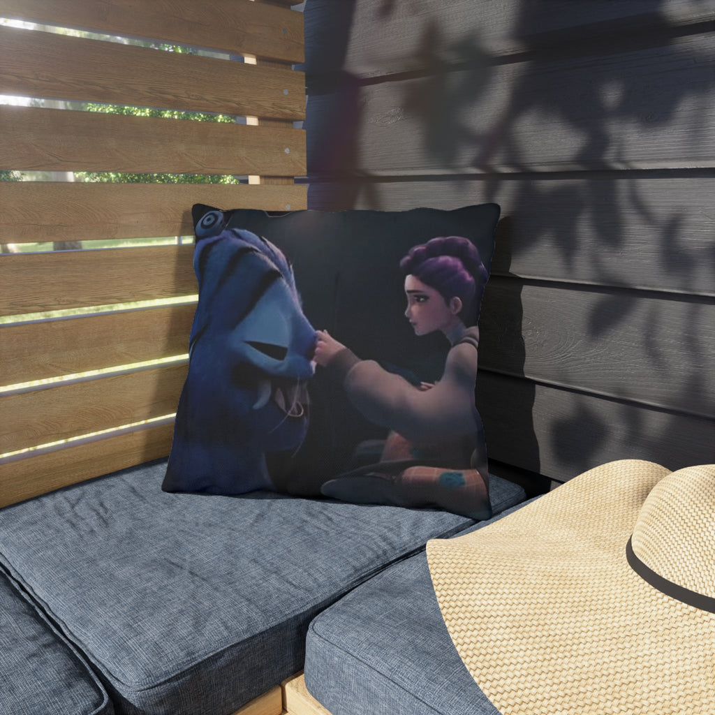 Cozy Outdoor Pillows with Whimsical Character Design