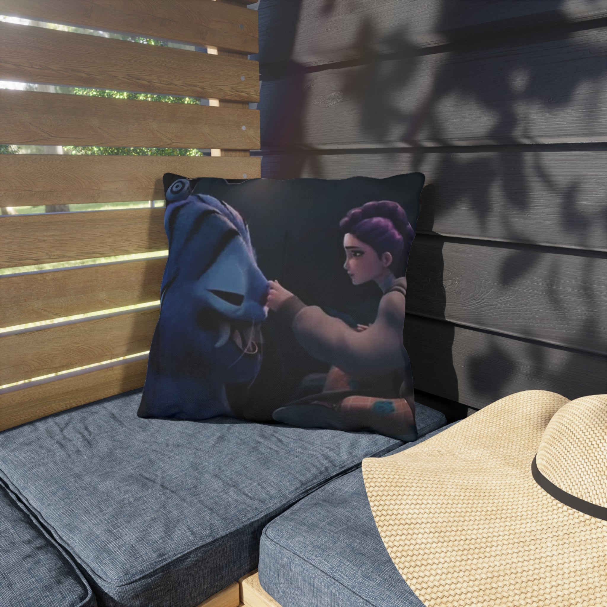 Cozy Outdoor Pillows with Whimsical Character Design