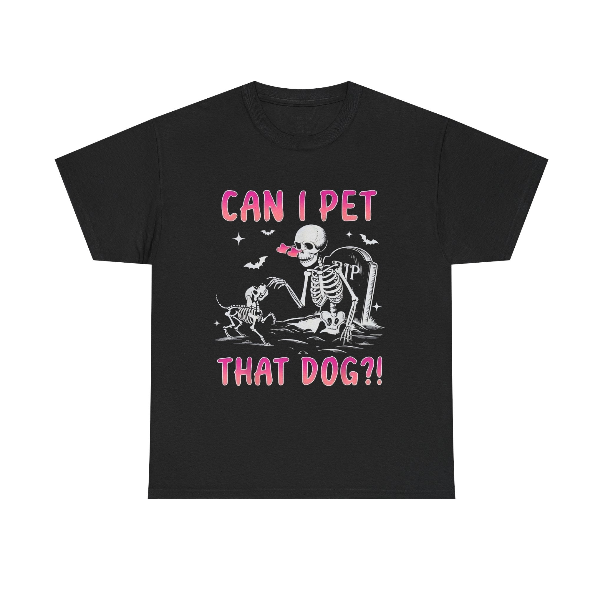Can I Pet That Dog? Skeleton & Puppy Halloween T-Shirt
