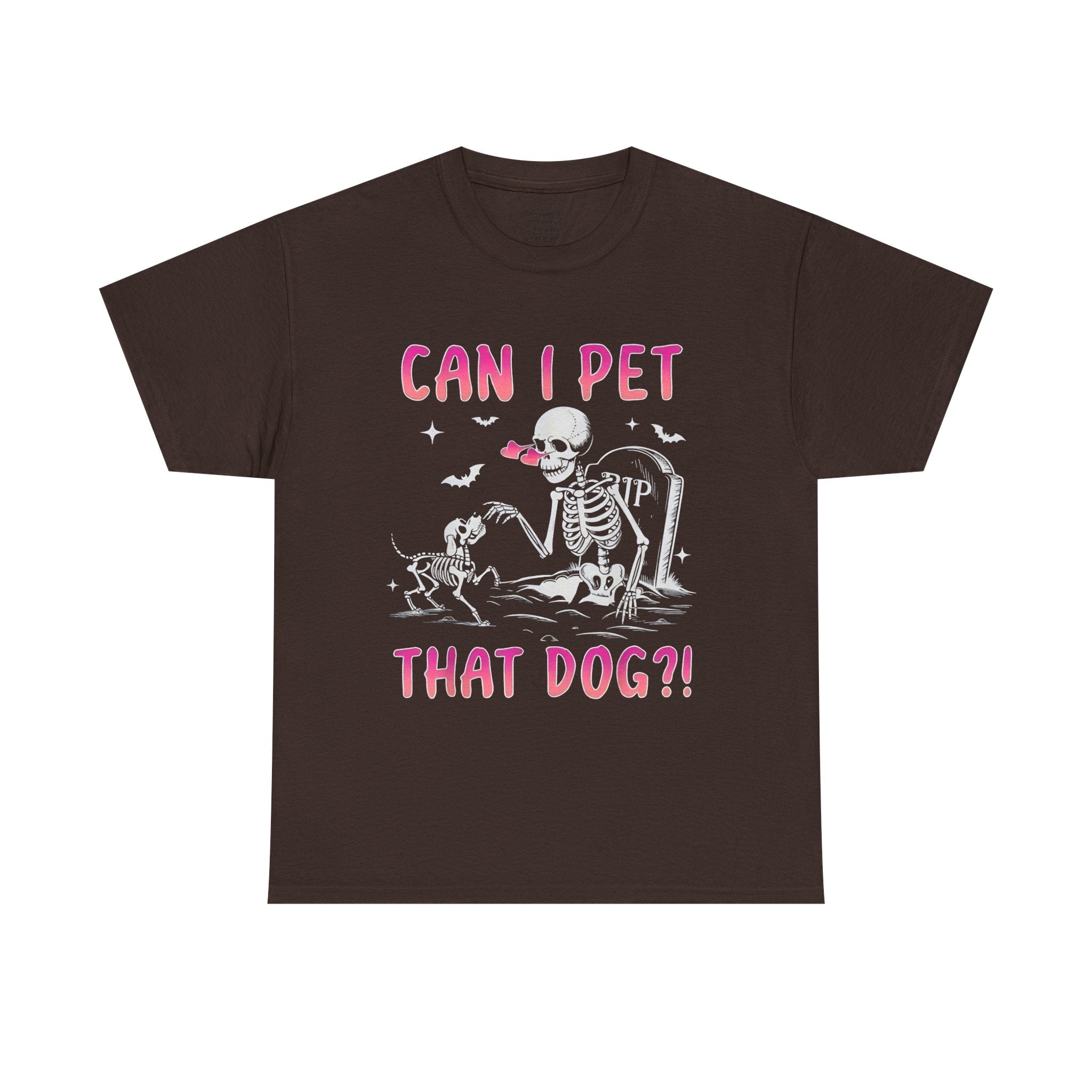Can I Pet That Dog? Skeleton & Puppy Halloween T-Shirt